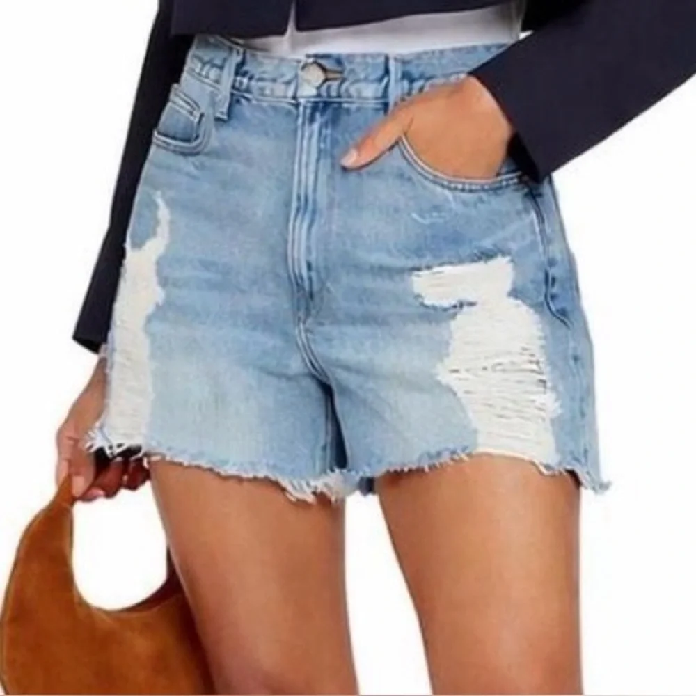 Frame Le Ultra Baggy Lomond‎ Slash Denim Jean Shorts Size 26